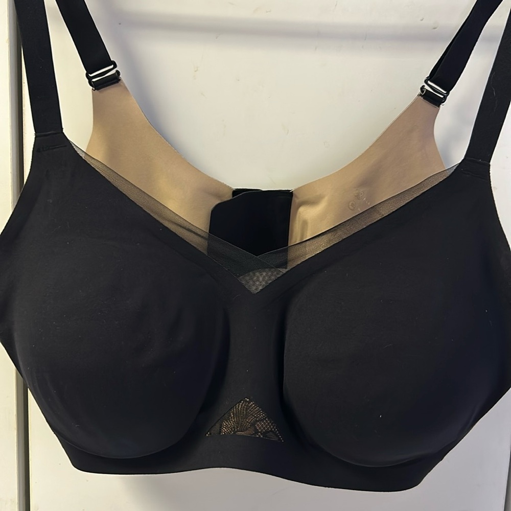 Honeylove Black Lace Detail Bra Sz 1X